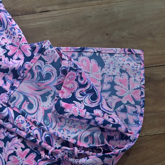 Lily Pulitzer Pink and Blue Patterned Romper Size 0 - Picture 7 of 8